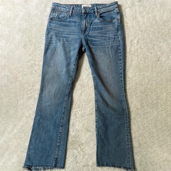 SLVRLAKE | Medium Wash Mid Rise Kick Flare Scarlett Style Jeans | Women's Sz 30 - Picture 1 of 10